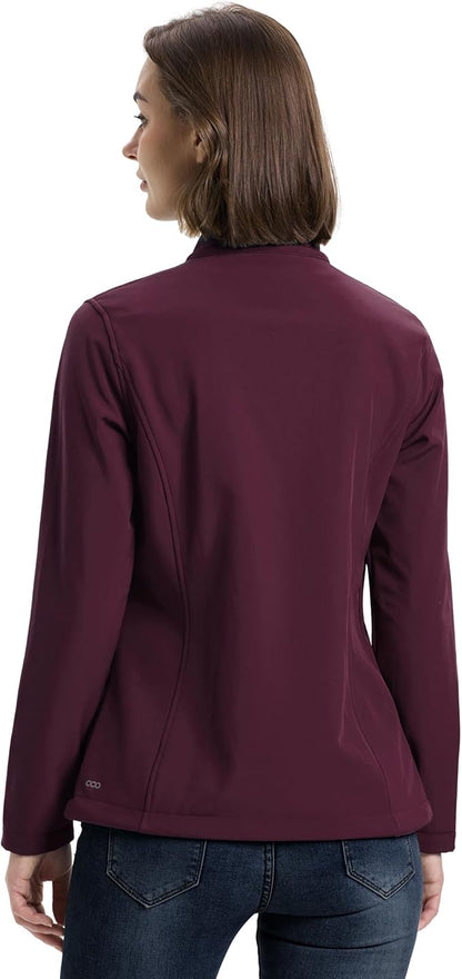 33,000ft Women's Lightweight Softshell Jacket Fleece Lined Windbreaker Waterproof Warm Jacket for Running Golf Hiking
