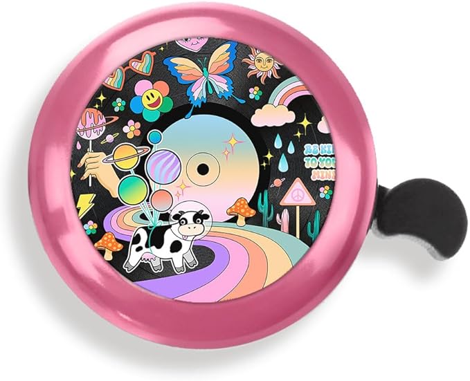 WIRESTER Pink Aluminum Round Bike Bell, Classic Ring Bicycle Bell, Bike Accessories Bell Ring for Adults Kids Girls Boys