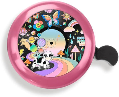WIRESTER Pink Aluminum Round Bike Bell, Classic Ring Bicycle Bell, Bike Accessories Bell Ring for Adults Kids Girls Boys