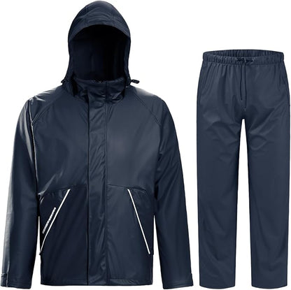 TOWN&FIELD Rain Suits for Fishing Waterproof Rain Gear for Men Women Heavy Duty Rain Coat Jacket with Pants/Overalls