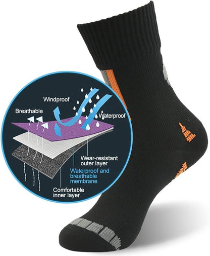 RANDY SUN Waterproof Socks, Unisex Hiking Wading Trail Running Kayaking Crew Socks