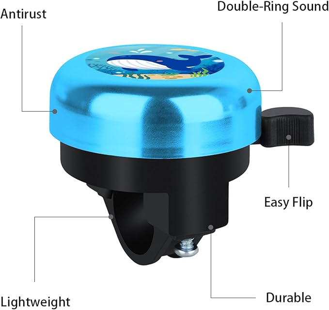 MZELQ Bicycle Bell Cute Clear Sound Adjustable Size Aluminum Bike Accessories Bell Ring for Girls Women Kids Adults