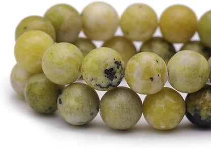 Youngbling Natural Gemstone Beads for Jewelry Making,6mm Chinese Jade Polished Round Smooth Stone Beads for Bracelet Necklace 15 Inch(Chinese Jade,6mm)