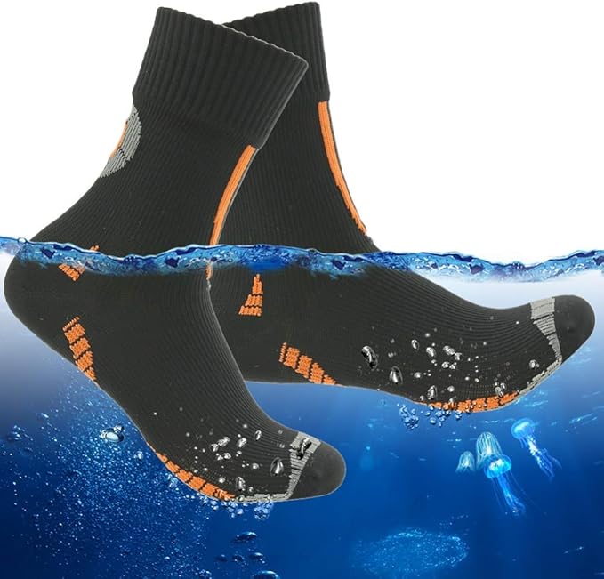 RANDY SUN Waterproof Socks, Unisex Hiking Wading Trail Running Kayaking Crew Socks