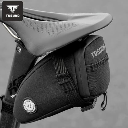 Waterproof Bike Saddle Bag | 1.2L Under-Seat Pack with Taillight Mount & Tool-Free Straps
