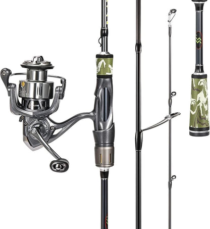 Sougayilang BD 2-Piece Spinning Fishing Rod and Reel Combo,Split-Grip Golf Handle,30 Ton Carbon Fiber,Light and Smooth Spinning Reel for Freshwater and Saltwater
