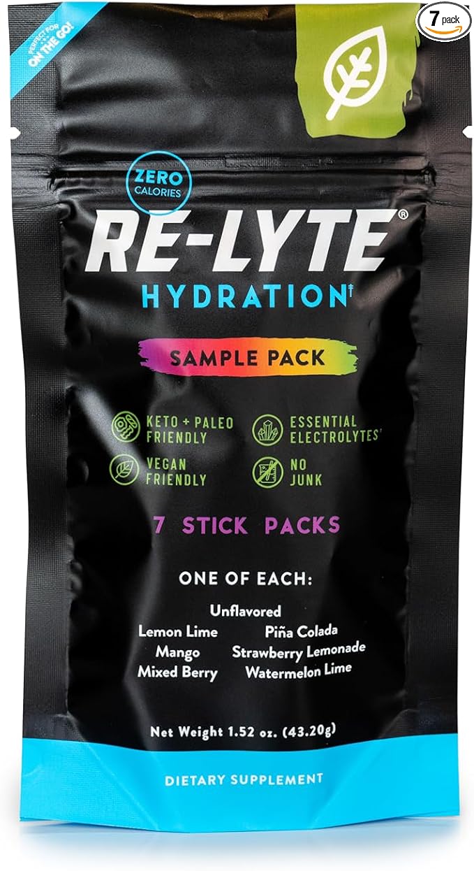 REDMOND Re-Lyte Hydration Electrolyte Powder Drink Mix Variety (7 Stick Packs)