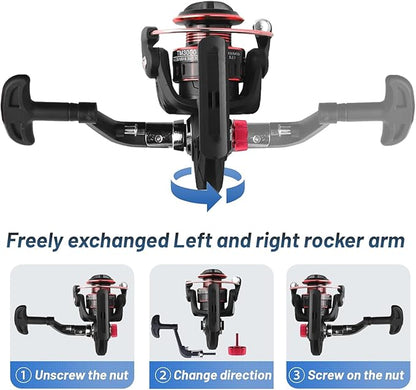 Telescopic Fishing Rods and Reel Combos, 2PCS 5.9FT 6.9FT Carbon Fiber Fishing Pole Kit, Spinning Reel Lures Set with Carrier Bag, Saltwater Freshwater Collapsible Fishing Gear for Beginner Adults
