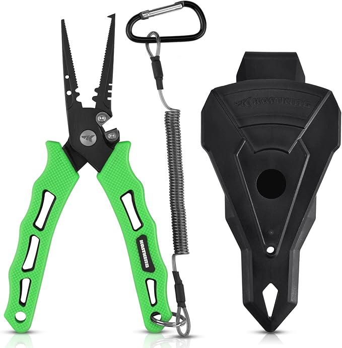KastKing Cutthroat 7 inch Fishing Split Ring Pliers, 420 Stainless Steel Fishing Tools, Saltwater Resistant Fishing Gear, Tungsten Carbide Cutters