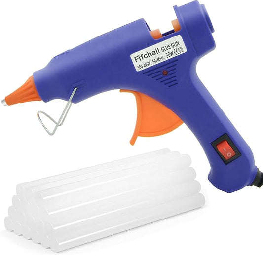 Hot Glue Guns with 20pcs Glue Sticks, Mini Hot Melt Glue Gun Kit for Crafts, Glue Gun for School DIY Arts, Sealing, Home Repairs, Blue