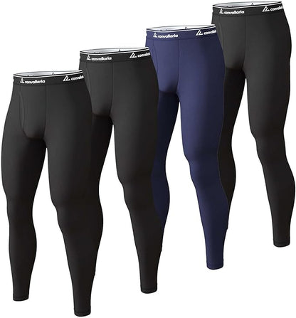 Men's Thermal Pants Fleece Lined Long Johns Compression Bottom Athletic Base Layer Cold Weather Gear 1 2 4 Pcs