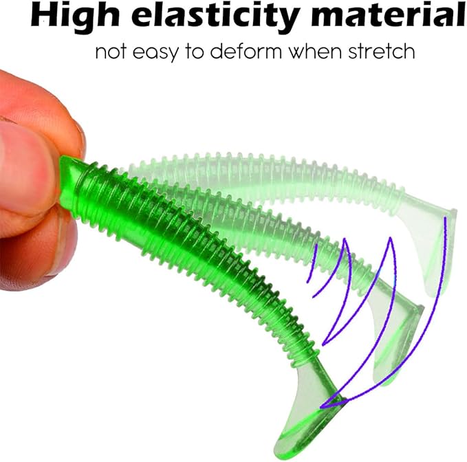 Paddle Tail Swimbaits Lures, 40 Pcs 2.36 Inch Soft Plastic Fishing Lures and 10 Pcs Fishhooks with Box, Bass Fishing Lure Swim Baits with 4 Color, for Trout, Crappie, Bass, Freshwater, Saltwater