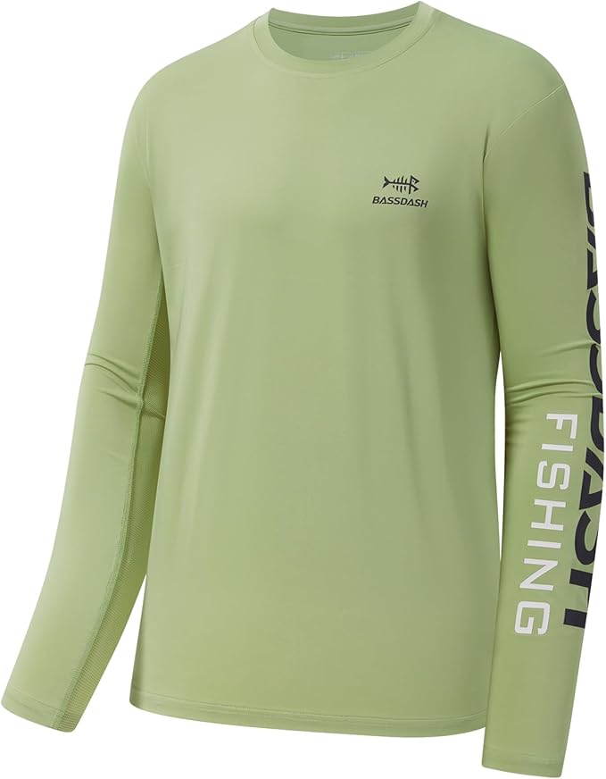 BASSDASH Fishing T Shirts for Men UV Sun Protection UPF 50+ Long Sleeve Tee T-Shirt