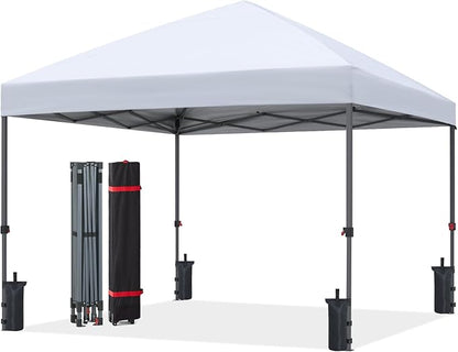 ABCCANOPY Pop Up Canopy - Outdoor Patio Portable Canopy Tent Heavy Duty for Backyard and Deck with 4 Sandbags(Iory White, 8x8)