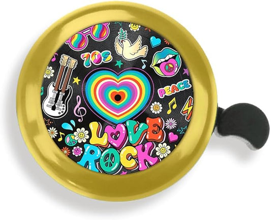 WIRESTER Gold Aluminum Round Bike Bell, Classic Ring Bicycle Bell, Bike Accessories Bell Ring for Adults Kids Girls Boys