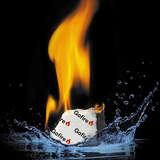 GOFIRE Travel Fire Starter for Camping, Hiking, Backpacking | Uses: Grill, Campfire, Fireplace, Wood Stove | All Purpose, Portable, Waterproof | Heat During Cold Rain & Snow | 50 Pieces