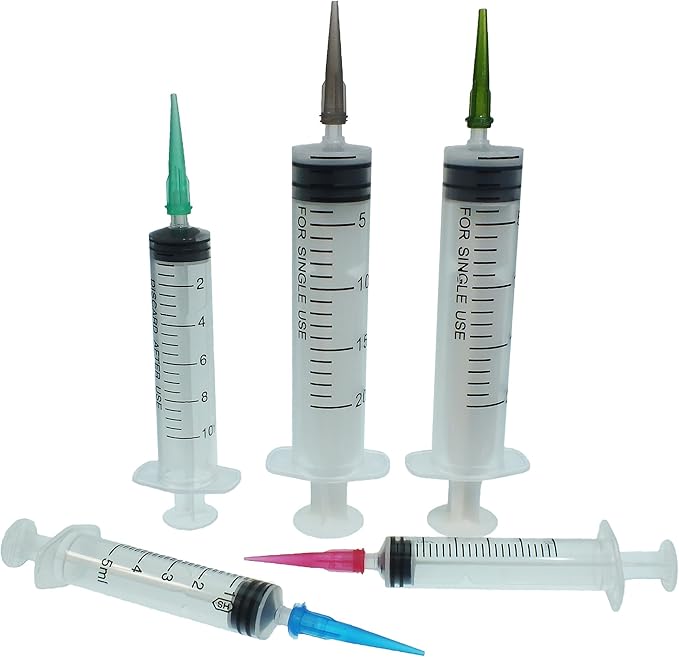 VIBICCK 7sizes, 144 blunt tip glue dispensing nozzles Blunt-nosed needle glue applicator, used for applying industrial liquids, adhesives, inks, perfumes,All-plastic