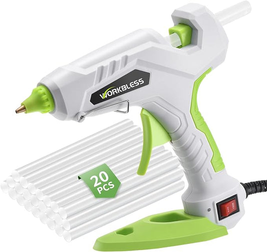 Hot Glue Gun Full Size, 60W/100W Dual Temp Glue Gun, Fast Heating Heavy and Duty Glue Gun with 20PCS Glue Sticks for Arts, Home Repair, Professional DIY & Industrial Use