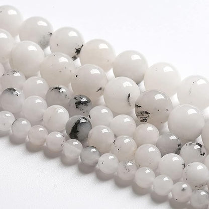 6MM 60PCS Natural Stone Ink Spots Jade Loose Beads for Jewelry Making DIY Bracelet Necklace