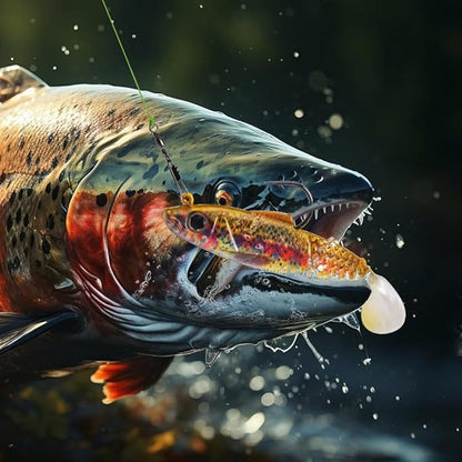 Fishing Soft Plastic Lures - Pre-Rigged Soft Fishing Lures - Great Action Swimbaits with Spinner - Fishing Gear for Bass Trout Walleye, Crappie Fishing Jigs Bait