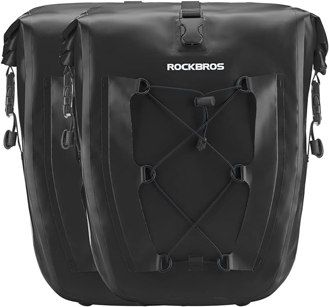 ROCKBROS Bike Panniers Waterproof Rear Rack Bag Max 30L Large Capacity for Cycling Traveling Commuting