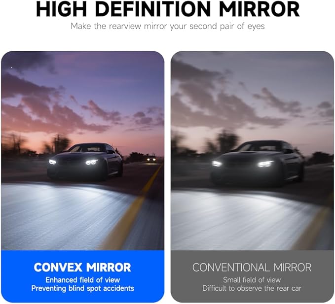 Motorcycle Handlebar Bar End Mirrors, CNC Aluminum 360 Degrees Adjustment Rearview Mirror Fit for Triumph Rocket 3/Street Triple 765RS/Bobber T120/Daytona 660 (Round Bar End Mirror)