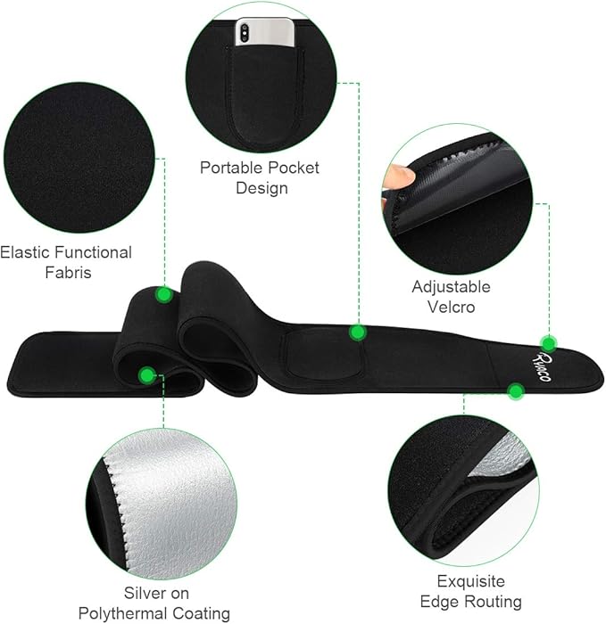 Ryaco Waist Trimmer, Waist Trainer for Women Men, Neoprene Sweat Band, Slimming Stomach Wrap for Workout, Adjustable Sizes