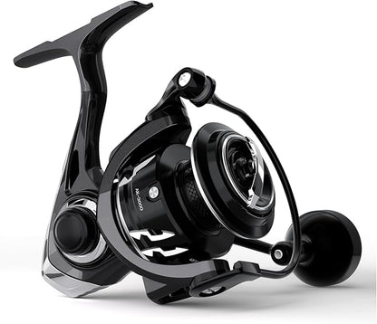 Ashconfish AK Spinning Reel -Ultra-Strong Metal Body, Over 25lbs Drag, Anti-Reverse Bearings, 8+1 Double-Shielded Stainless-Steel BB Design for Saltwater & Freshwater Fishing