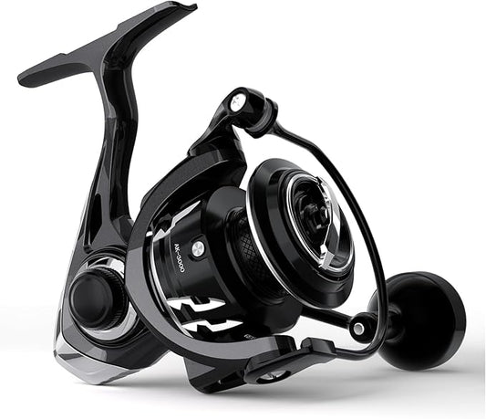 Ashconfish AK Spinning Reel -Ultra-Strong Metal Body, Over 25lbs Drag, Anti-Reverse Bearings, 8+1 Double-Shielded Stainless-Steel BB Design for Saltwater & Freshwater Fishing