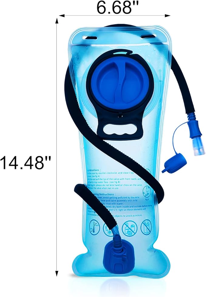3L 2L 1.5L Hydration Bladder, Upgraded Leak Proof 50OZ/ 70OZ/ 100OZ 3 Liter Water Reservoir for Most Hydration Pack Replacement with Quick Release Insulated Tube & Auto Shut-Off Valve Outdoor