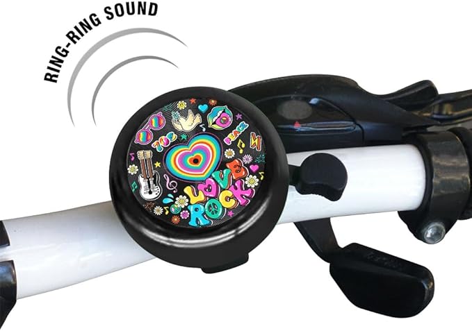 WIRESTER Black Aluminum Round Bike Bell, Classic Ring Bicycle Bell, Bike Accessories Bell Ring for Adults Kids Girls Boys - Dog Cat Animal Cute Records