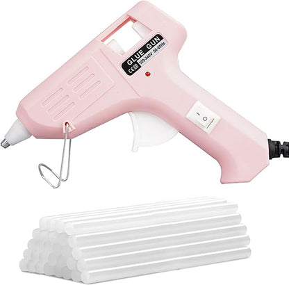 Hot Glue Gun, 20W Fast‑Preheating High‑Temp Mini Hot Melt Glue Gun Kit with 30 Glue Sticks (100mm x 7mm) for School Projects, DIY, Arts & Crafts, Quick Home Repairs