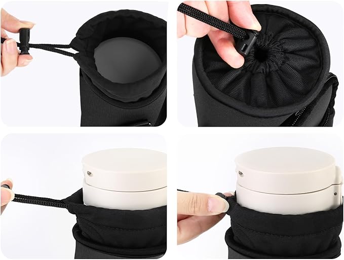 Nuovoware Water Bottle Carrier Bag,25oz/40oz/64oz Bottle Pouch Holder,Adjustable Shoulder Hand Strap 2 Pocket Sling Neoprene Sleeve Sports Accessories for Hiking Travelling Camping