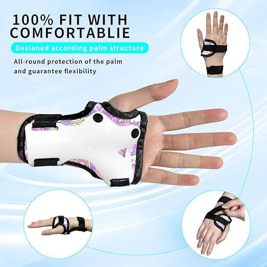 Gradient Color Kids Protective Gear Set Knee Pads for Kid 2-14 Years,W/ Adjustable Strap Kids/Youth Knee Pads Elbow Pads Wrist Guards Set for Inline Roller Skates,Cycling,BMX Bike,Skateboard,Scooter