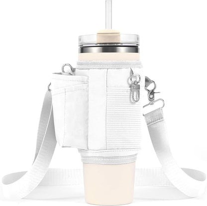 All Day Quencher Carry All for Stanley 40/30 oz Tumbler, Crossbody Bag with Phone Holder & Strap, Water Bottle Carrier Bag