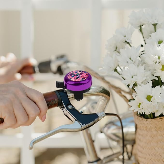 WIRESTER Cute Aluminum Round Bike Bell, Classic Ring Bicycle Bell, Bike Accessories Bell Ring for Adults Kids Girls Boys (Black, Red, Blue, Purple)