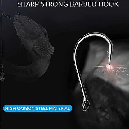 thkfish 50Pcs/100Pcs/Box Fishing Hooks Drop Shot Hooks Wacky Worm Fish Hooks Size #3#2#1 1/0 2/0 Offset Circle Hooks for Fishing