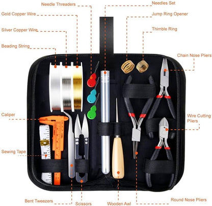 PAXCOO Jewelry Making Supplies Kit with Tools, Wires, Findings for Jewelry Repair and Beading