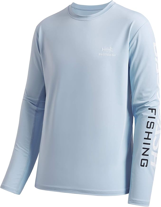BASSDASH Fishing T Shirts for Men UV Sun Protection UPF 50+ Long Sleeve Tee T-Shirt