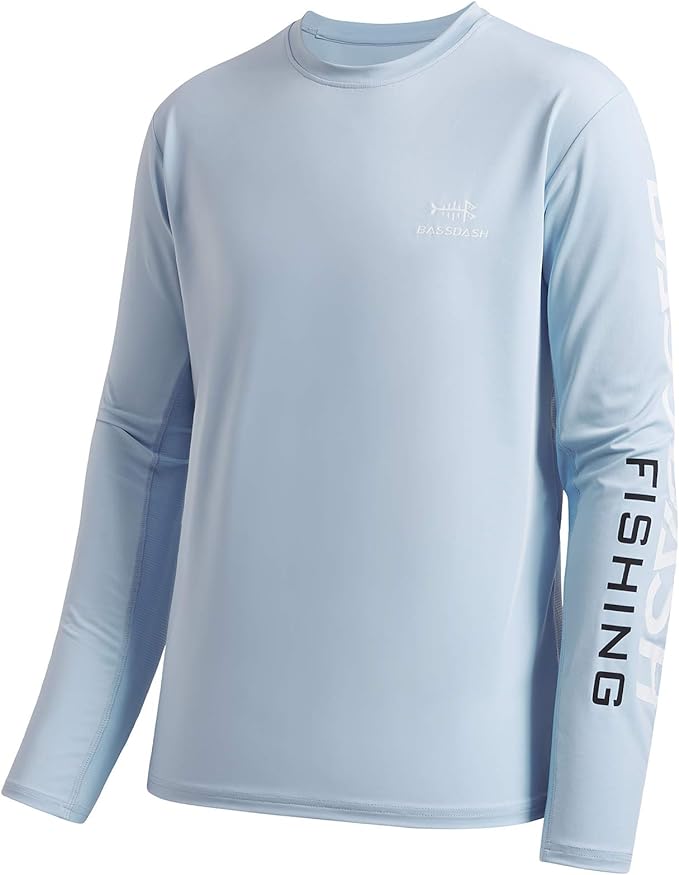 BASSDASH Fishing T Shirts for Men UV Sun Protection UPF 50+ Long Sleeve Tee T-Shirt