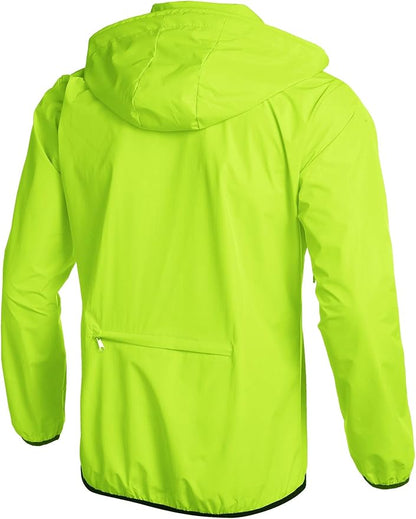 COOFANDY Men's Packable Rain Jacket Lightweight Waterproof Raincoat with Hood Travel Hiking Golf Windbreaker