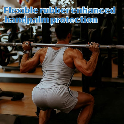 2nd Gen Enlarged Anti-Slip Workout Grips - Ergonomic Rubber Hand Protector Gloves, Workout Grips for Weight Lifting, Rubber Fingerless Gym Gloves for Pull-Ups, Gym Training and Exercise