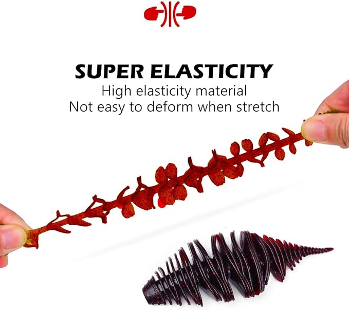 Soft Swimbait Lures, Soft Plastic Fishing Lures Kit, Bass Fishing Lure Swim Baits with 5 Color, Threaded Small Needle Tail for Trout, Crappie, Bass, Redfish, Freshwater, Saltwater