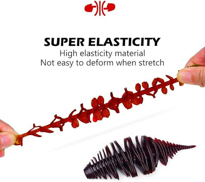 Soft Swimbait Lures, Soft Plastic Fishing Lures Kit, Bass Fishing Lure Swim Baits with 5 Color, Threaded Small Needle Tail for Trout, Crappie, Bass, Redfish, Freshwater, Saltwater