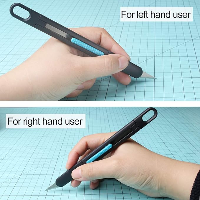 Nova Precision Craft & Hobby Knife, Premium Safety Cutter for Trimming, Vinyl Weeding and Art, Innovative Flat Design for a Better Use, Retractable #11 Fine Point Blade, Super Slim and Safe