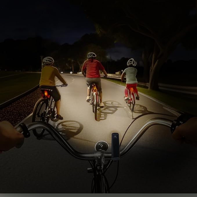 KunHe 227 Lumens 1600mAh Bike Light Set (1or2or4 or 8 Packs) Rechargeable Front & Rear Bicycle Lights with IPX4 Waterproof 4 Modes for Night Cycling