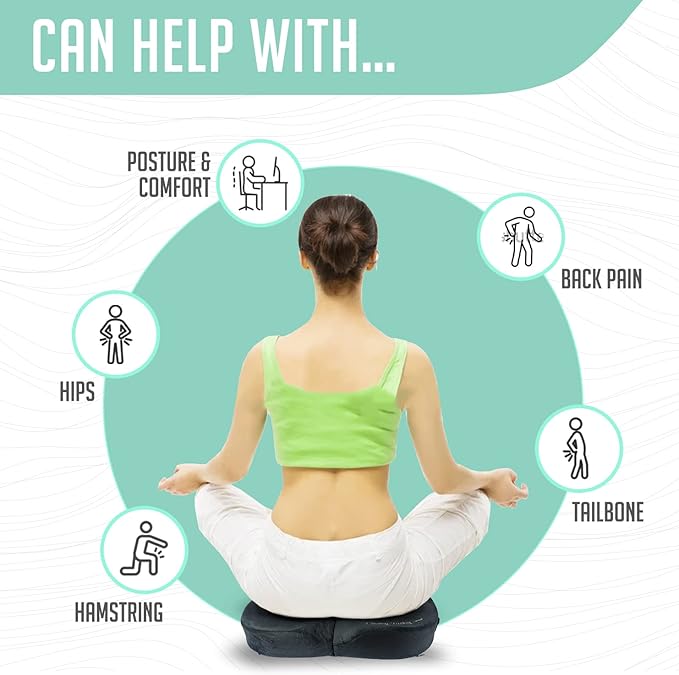 Foldable Sit Bone Seat Cushion - for Sit Bone Pain, Hip, Butt, Ischial Tuberosity, Hamstrings, and Sciatica Pain Relief - for Home, Office, and Driving…