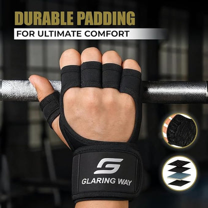 Neoprene Padded Weight Lifting Gloves for Men and Women - Ventilated Workout Gloves for Athletes Gym Sessions Cycling Tracking & Sports with Full Palm Protection