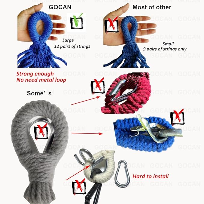 Brazilian Double Hammock 2 Person Extra Large 220x160cm Total Length 330cm Load 500lb Canvas Cotton Hammock for Patio Porch Garden Backyard Lounging Outdoor and Indoor(Blue/Green) XXL