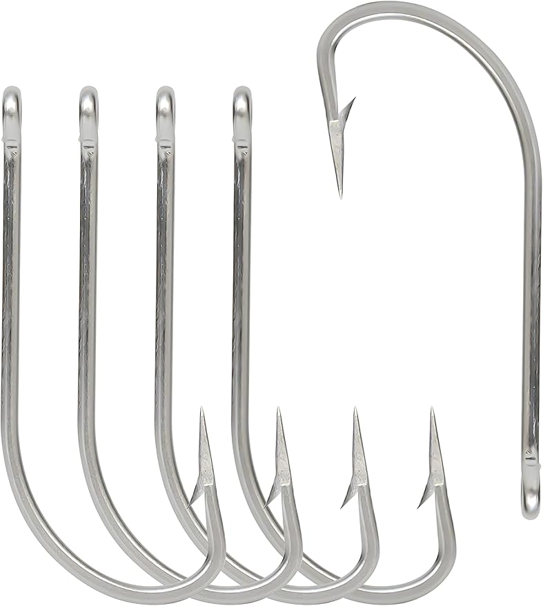 BLUEWING Stainless Steel SS O' Shaughnessy Hooks 5pcs/10pcs Heavy Duty Long Shank for Saltwater & Freshwater